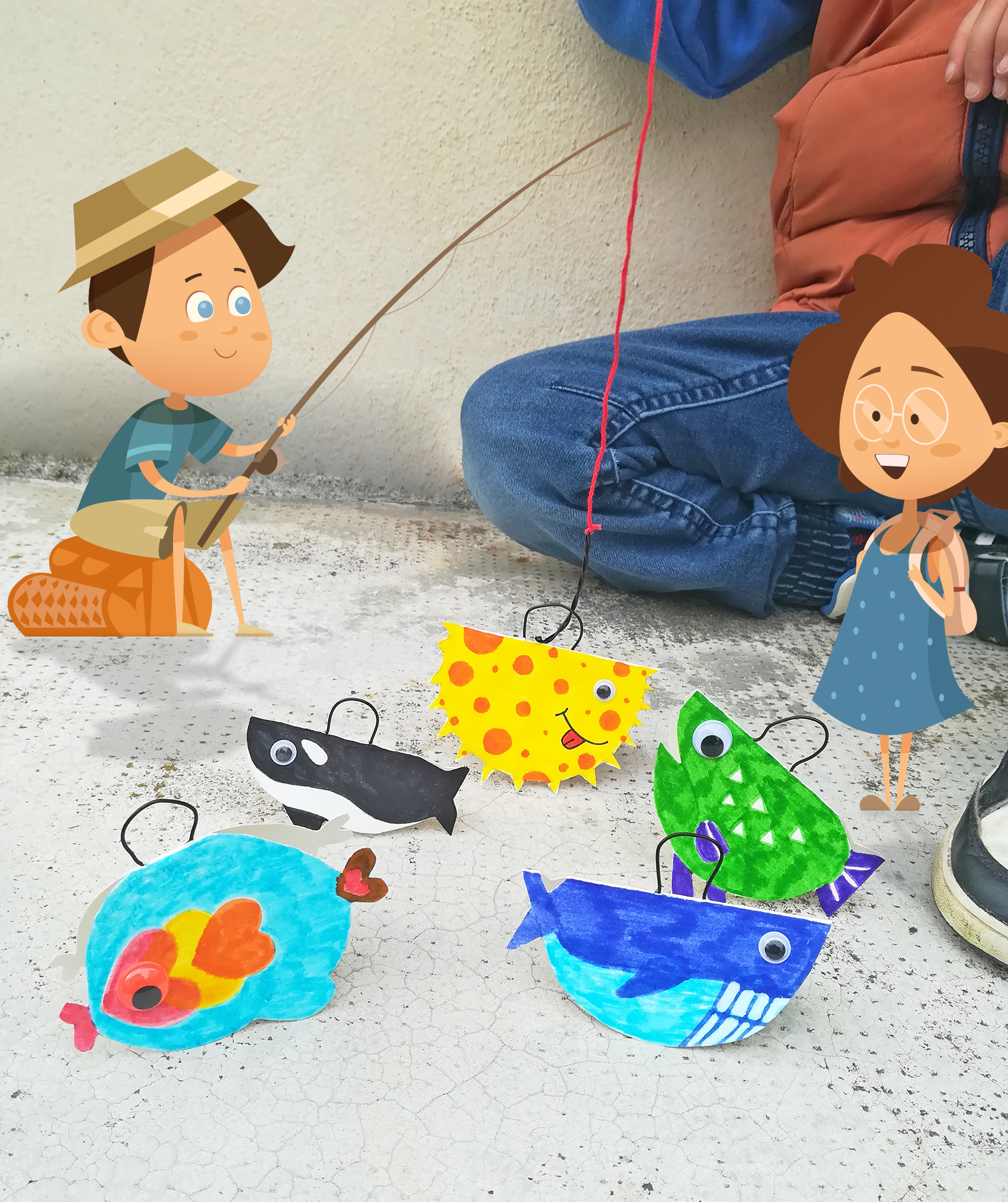 Fabriquer une pêche à la ligne - Idées conseils et tuto Activité manuelle  enfant