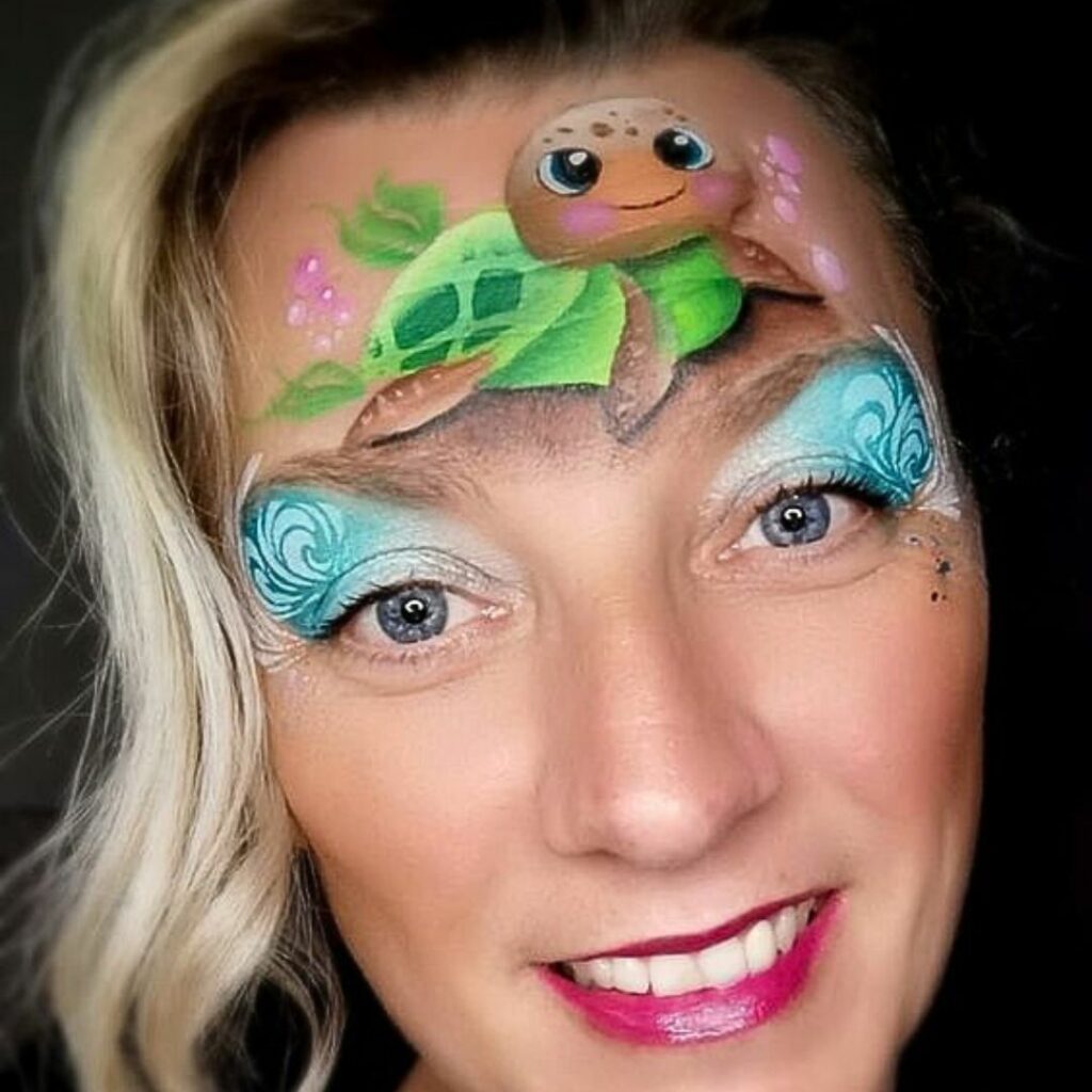 maquillage artistique enfant thème mer océan tortue cindy loridan